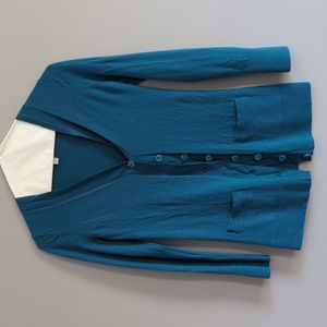 HALF-PRICE w/ any other item!  Halogen Teal Wool Cardigan Petite XS